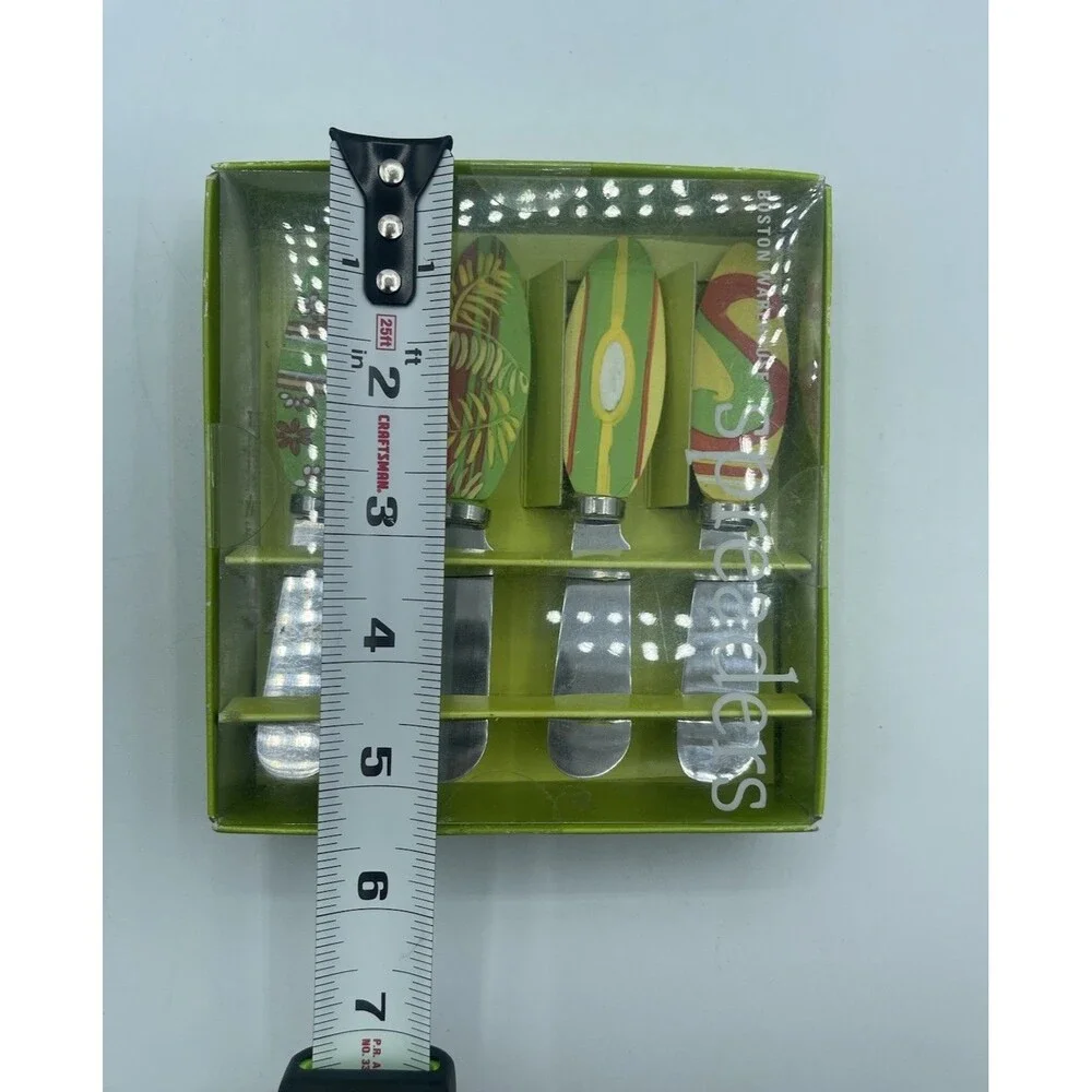 Boston Warehouse SPREADERS Stainless Steel Knives, Surf Boards, Set of 4 NEW